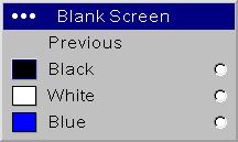 Screen Save: automatically blanks the screen with a black color after no signals are detected for a preset number of minutes.