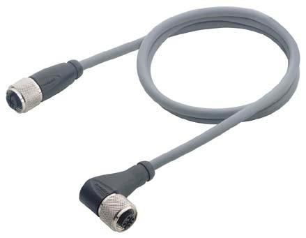 .. Page 22 Description M12 cordset with male and female connector, straight or right angled and standard cable with PVC or PUR insulation.
