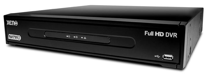Up to 6TB internal storage Nitro HDA DVR range Part code Strats no Channels HDD size Recording formats Record rate (per Channel) Display rate HMDI VGA Alarms DVD PTZ control Software XHDAR04-1TB