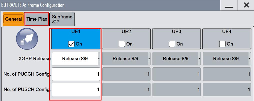 Click on UE1 to set details. Set 3GPP release to Release 8/9 or 10 (Fig. 3-6). 10. Switch in tab FRC the FRC state On and select required FRC (Fig.
