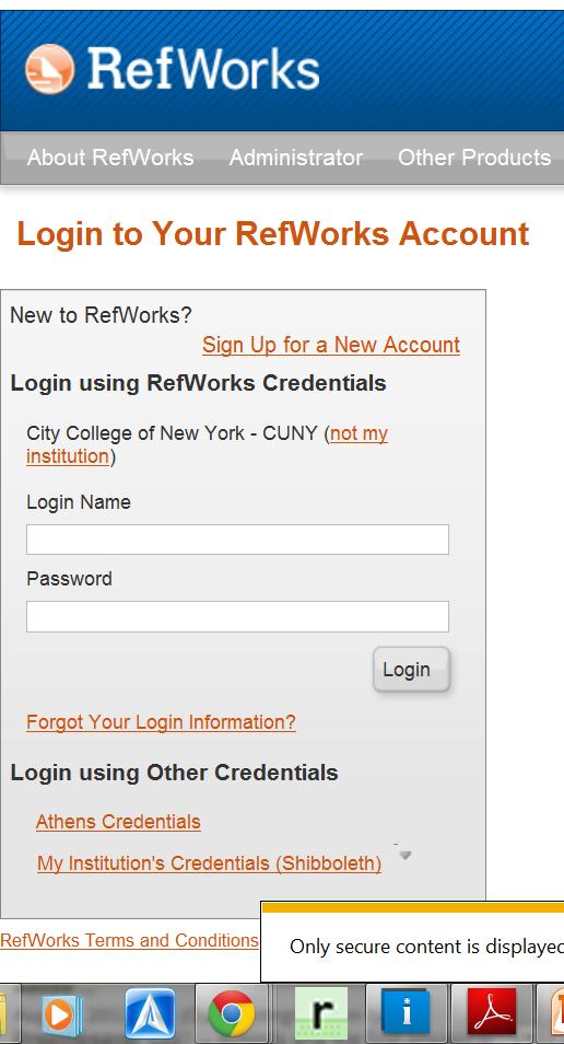 Exporting to RefWork To create an account click this