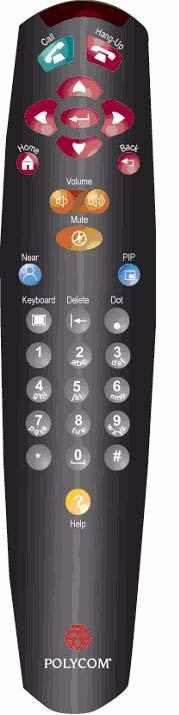 V500 Remote Control Place or answer a call End a call Navigate through menus Return to the Place a Call (home) screen Increase or decrease the sound you hear from the far site(s) Confirm your current