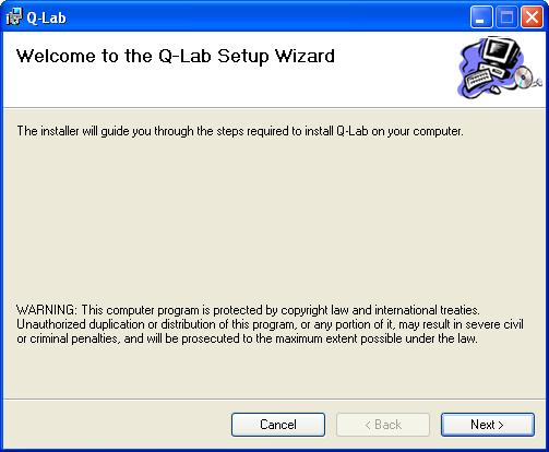 Installation Instructions To install the Q-Lab software, perform the following steps: 1.