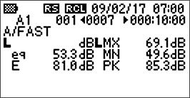The RCL mark appears on the display screen.