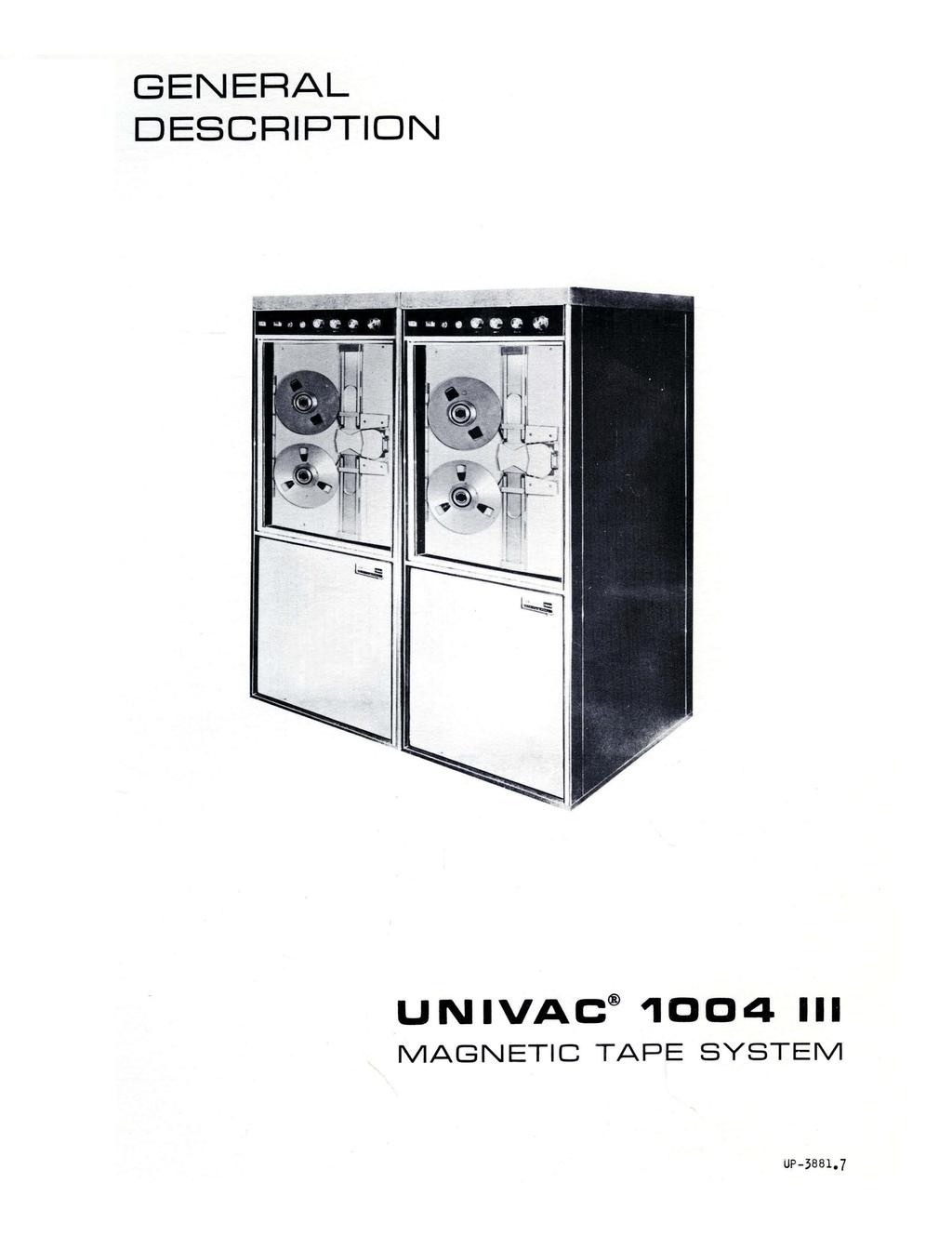 GENERAL DESCRIPTION UNIVAC