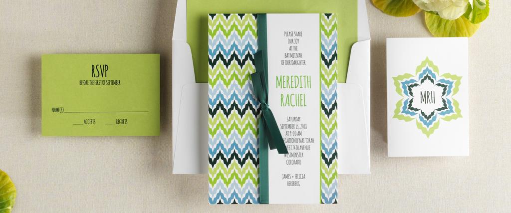 BAR & BAT MITZVAH MINI COLLECTION Looking for an on-trend mitzvah invitation?