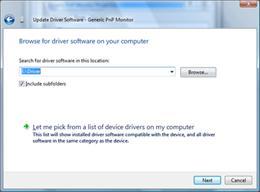 and click "Let me pick from a list of device drivers on my
