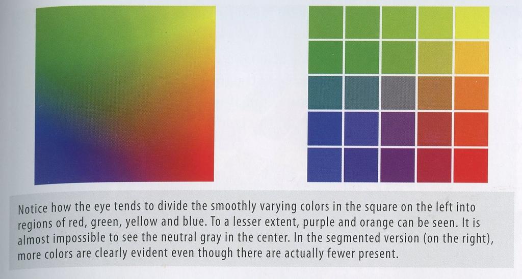Color segmentation is that property that we have a strong tendency to
