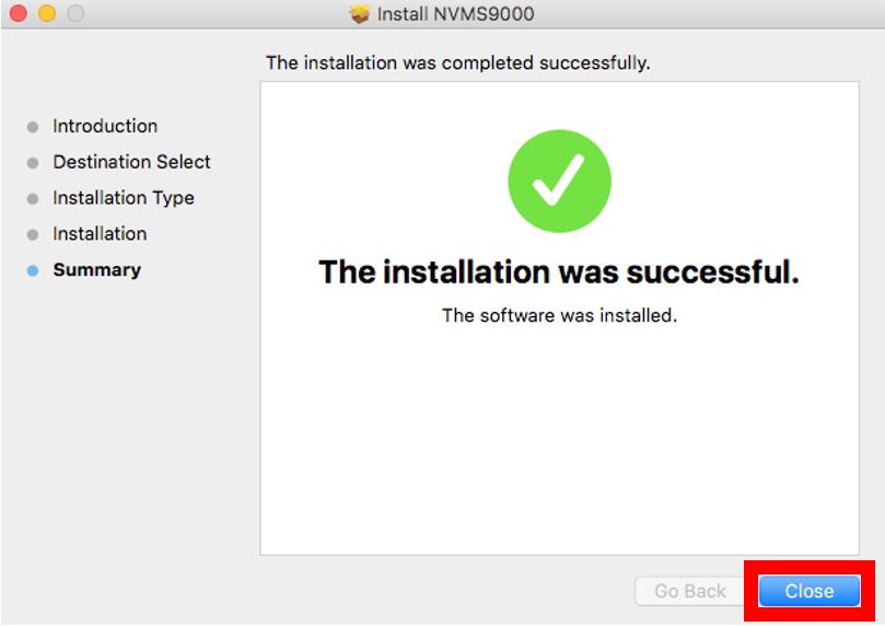 7. Once the installation is successful, click
