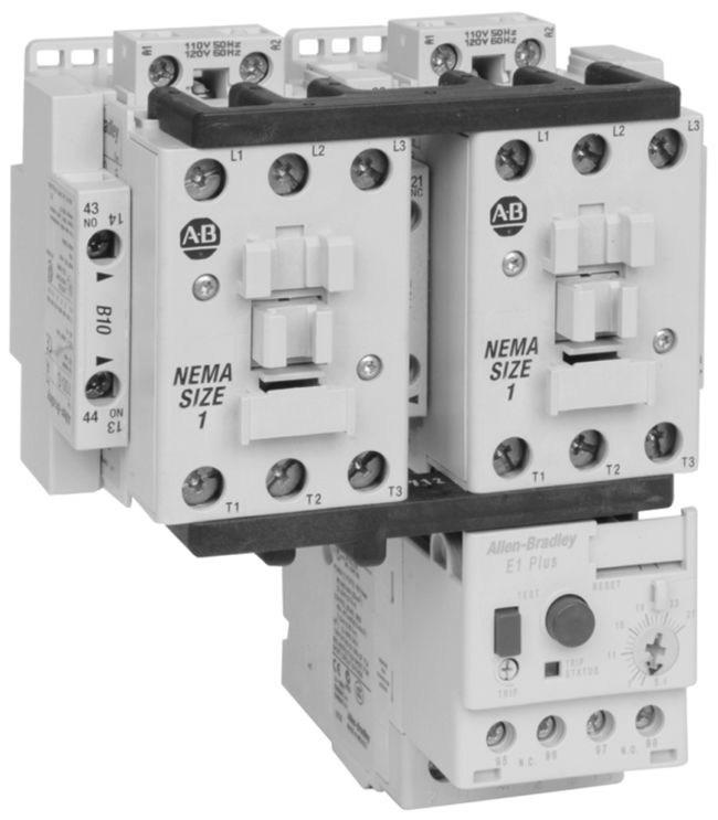 Bulletin 305 AC Starters Bulletin 305 NEMA AC Starters NEMA sizes 0 2 Cost saving design E1 Plus electronic overload relays Compact size Bulletin 305 reversing starters are most commonly used for