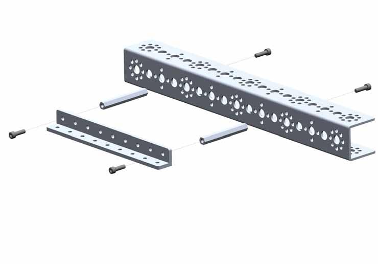 TETRIX Getting Started Guide Lesson 1: Basic Chassis Building Guide Lessons Step 1 1x 288 mm Channel 2x 2-Inch Stand-Off Post 4x 1/2" SHCS 1x 144 mm Angle Tips There is only one size of screw to use