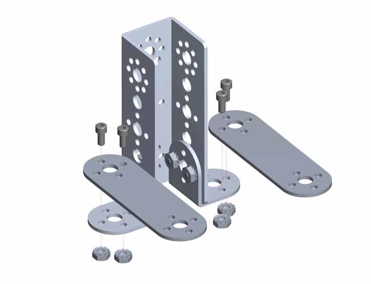 TETRIX Getting Started Guide Harvester and Transporter Building Guide Extensions Step 17 2x Flat Bracket 1x 96 mm Channel 4x 5/16" SHCS 4x Kep Nut Tips
