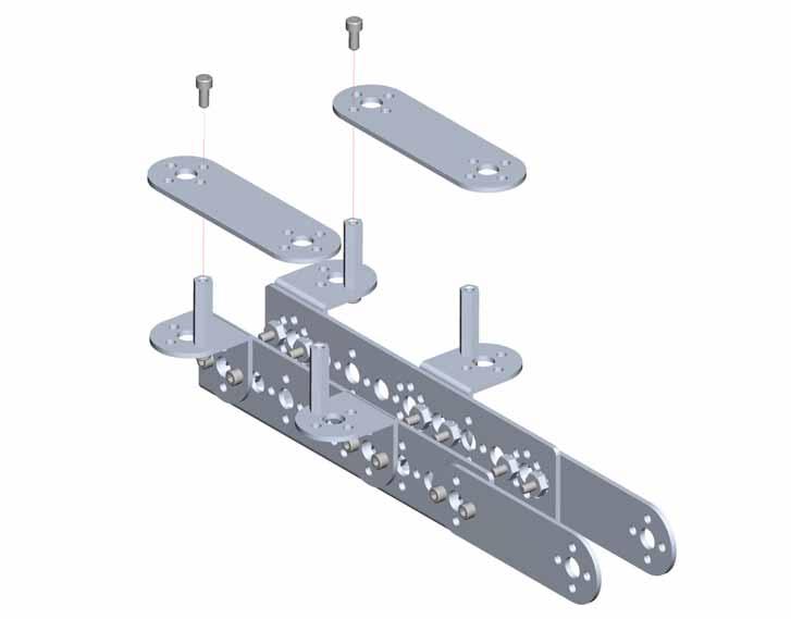 TETRIX Getting Started Guide Dispenser Building Guide Extensions Step 6 2x Flat Bracket 2x 5/16" SHCS Tips Remember not to put the screws on