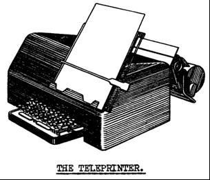 Teleprinters were used with both the normal metal dust covers and larger wooden covers where noise was an issue.