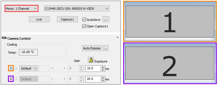W-VIEW Capture Modes HCImage Live will automatically detect the ORCA-Flash4.