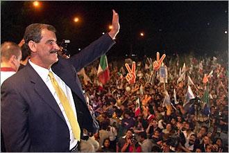 Mexico Opposition leader Vicente Fox elected President. 71-year rule of PRI party ends.