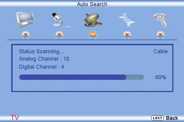 4.4 DTV / TV Tuner Setup When you first used your VX20L HDTV20A you will have setup your TV for DTV / TV channels using the Initial Setup screens.