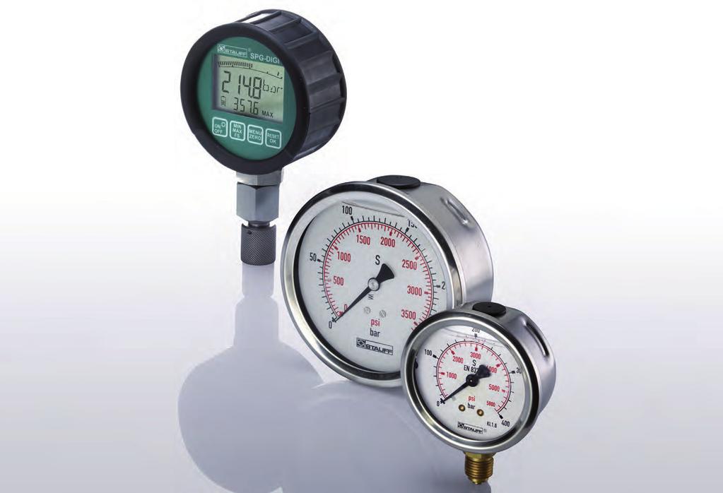 Pressure auges (analogue/digital) Introduction Pressure auges (analogue/digital) and Accessories Measuring pressure on equipment is indispensable for monitoring and ensuring the smooth functioning