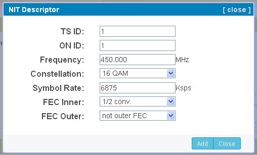 T3316 IP QAM Modulator User Manual 13 Add description Figure-7 Users click the interface is display as below, and click to apply the modified parameters.