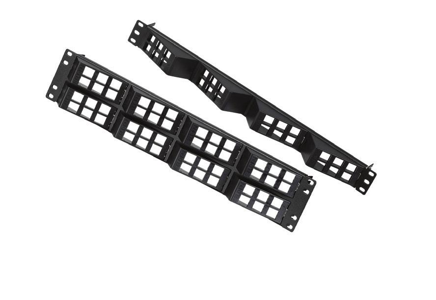 CAT5E UTP Field-Terminated System CAT5E HD Patch Panels KeyConnect Patch Panels (Empty) KeyConnect AngleFlex Patch Panels Flex Patch Panel, 24-port, 1U, Black (Empty) KeyConnect Patch Panels,