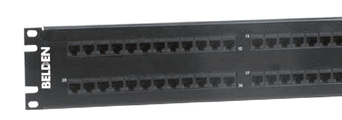 Patch Panel, 48-port, 2U, Black (Preloaded) CAT5E HD-110 Patch Panel, 24-port, 1U, Black (Preloaded) CAT5E HD-110 Patch Panel, 48-port, 2U, Black (Preloaded) CAT5E Ultra High-Density Patch Panel