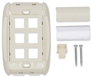 White Black MediaFlex Faceplate Kit, KeyConnect-Style 2-port, Flush, Single-gang AX104493 AX104494 AX104495 AX104496 4-port, Flush, Single-gang AX104485 AX102428 AX102429 AX104489 6-port, Flush,