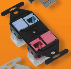 Single-gang, White Interface/MDVO Surface Adapter Box, Single-gang, Black Interface/MDVO Side Entry Box Single-gang MDVO Side Entry Box, 2-port, Gray MDVO Side Entry Box, 2-port, Almond MDVO Side