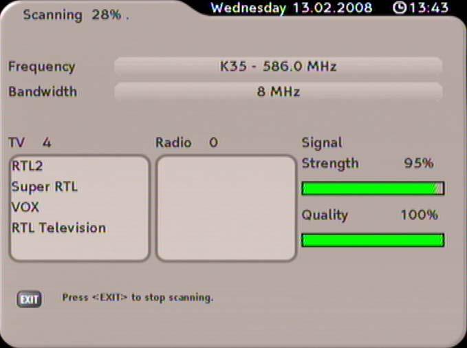 You should only change these settings if you know exactly on which channels the DVB-T channels are broadcast in your area.