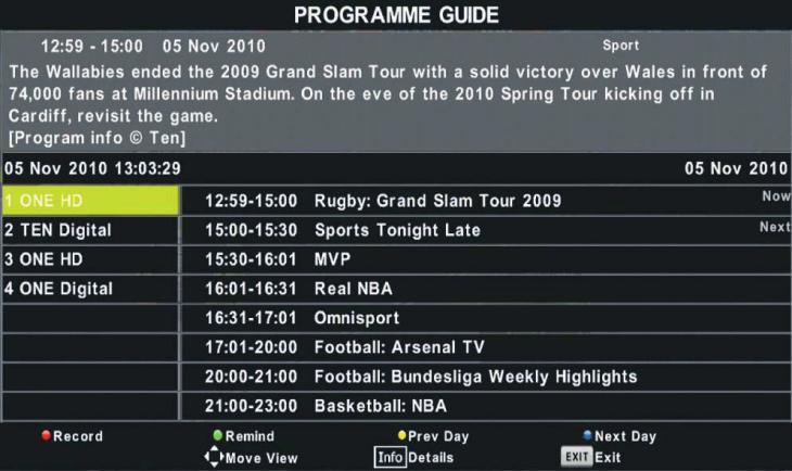 OSD Menu Operations EPG stands for Digital Electronic Program Guide. It is supplied by the program providers and offers information about the programs to be broadcast.