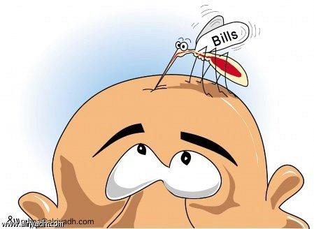 WEJDAN M. ALSADI I see what is said: The interaction between multimodal Figure 2: Cartoon 1: Source Rabea published in Al-Riyadh the high bills paid for services: bills absorb one s blood.