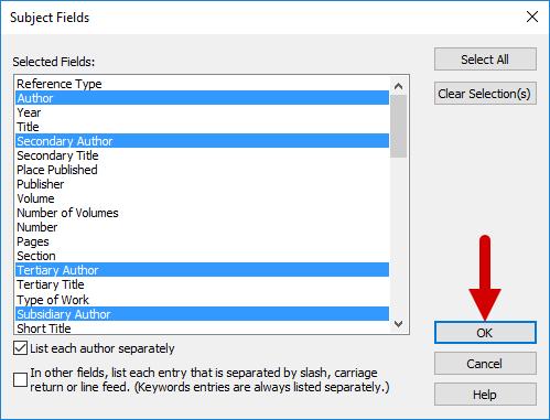 5.2.1 Example 1: Creating a Faculty Publication List Select a group or group set, perform a search of your library, or use References Show Selected References or References Hide Selected References