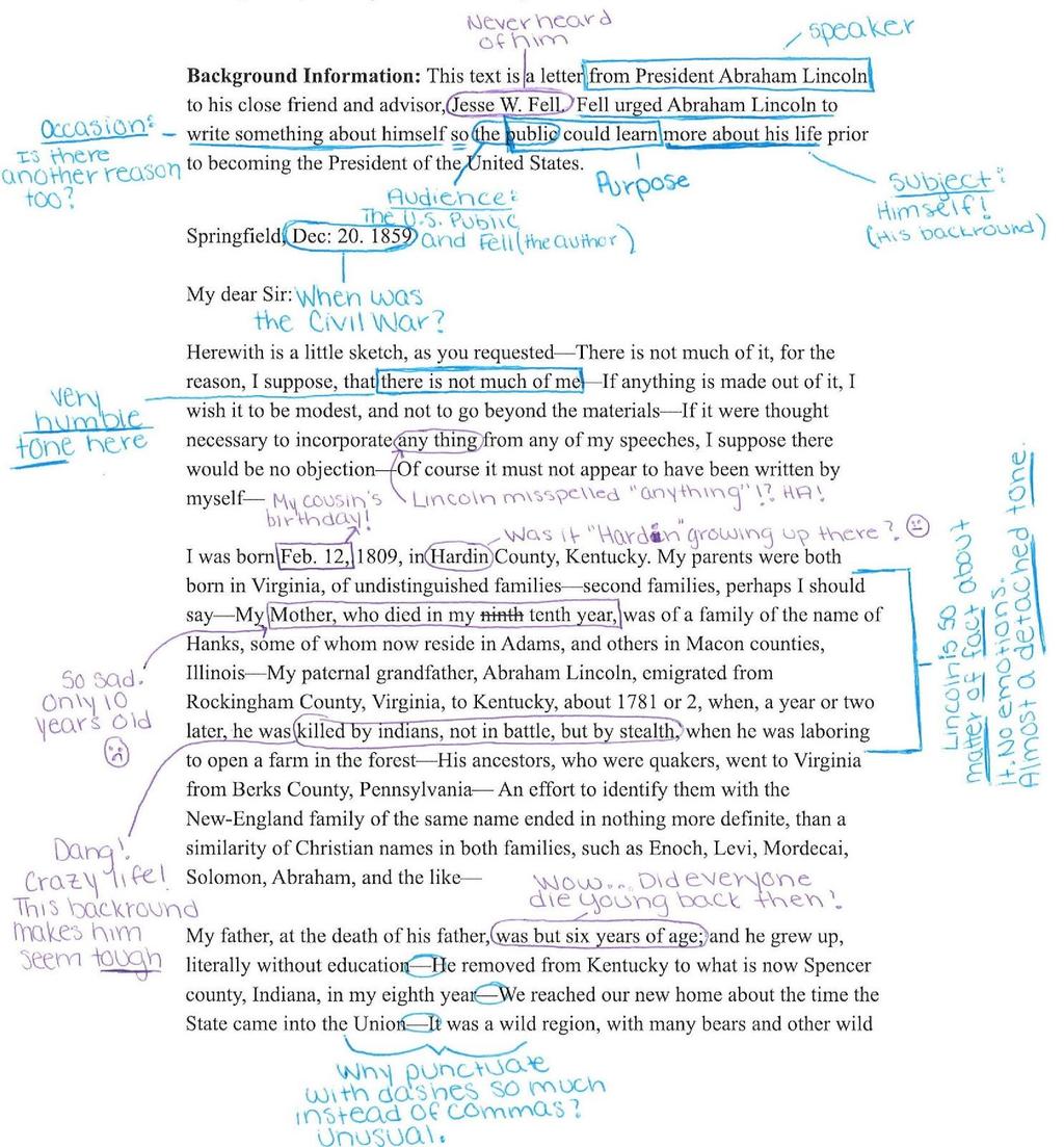 HOW TO ANNOTATE Purple Ink: personal