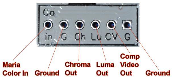 7. Solder your wires from the UAV Video out section that will be connected to your AV out connections: (Chroma & Luma