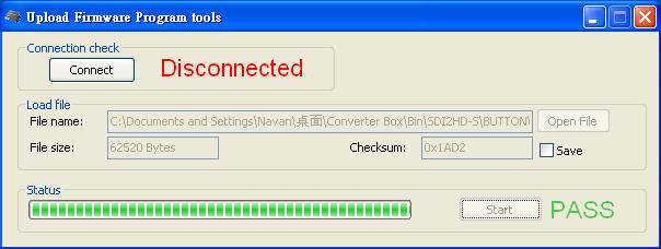 to Connected ) and Please click the Open File button to select the firmware