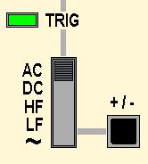 When the AT/NORM button is in the OUT position, triggering is automatic This works for most signals If you change the AT/NORM button to its IN position, the most likely result is that the signal will