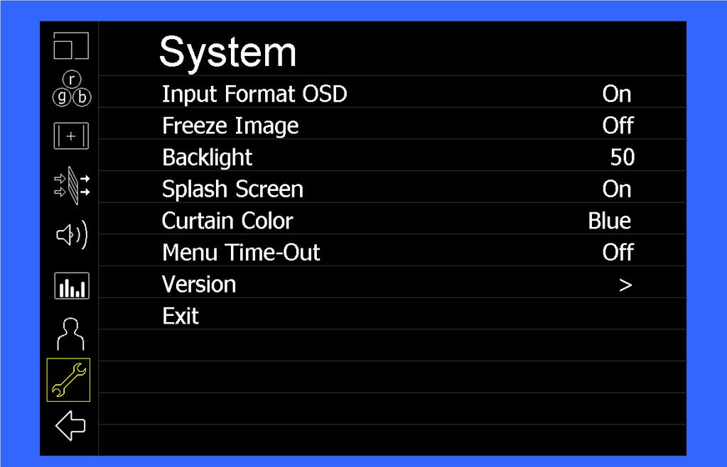 Values range from 0 (lowest Backlight setting) to 100 (highest Backlight setting). Values increment by 2.