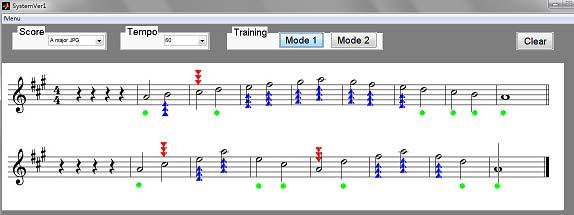 When the learner plays a note incorrectly, the system will provide immediate feedback to signal the learner how adjust the pitch. Finally, errors are counted and shown in the statistical feedback. C.