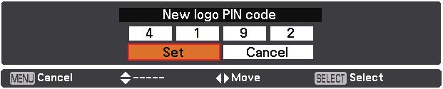 Settings To enter a PIN code When using side control Use the Point ed buttons on the side control to select a number.
