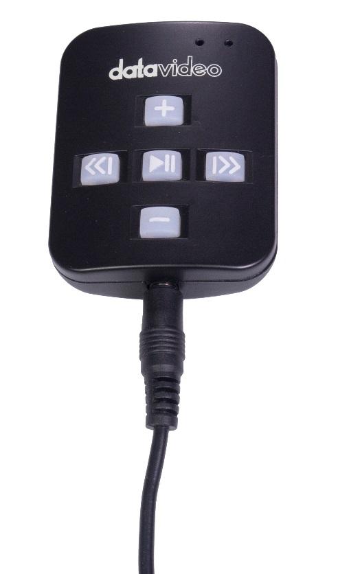 Optional Bluetooth Teleprompter Remote Control This WR-500 remote control is designed to be used with Datavideo s teleprompter products, DV Prompter and DVP-100.