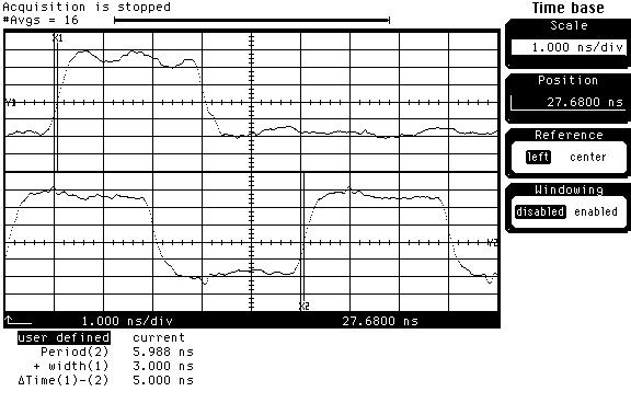 To Test the Multiple-clock, Multiple-edge, State Acquisition 3 Using the Delay mode of the pulse generator channel 1, position the pulses according to the setup/hold combination selected, +0.