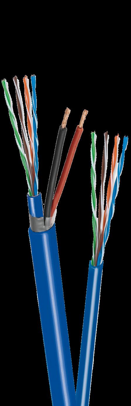 5 mm 2 section wires and VS540 210 with 1,0 mm 2 section wires, - all suited to creating the aforementioned, IP-based, - digital solutions. - all provided with a blue LSZH sheath.