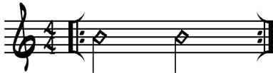 The decision to limit the perception of a click as downbeat whole, quarter, or half notes stems from a hope to keep the metronome portion of this rhythmic approach relatively simple.