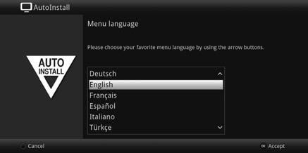 Operating language > When the installation wizard starts, you will first see a window for selecting the operating language > Use the arrow keys to highlight the operating language you want.