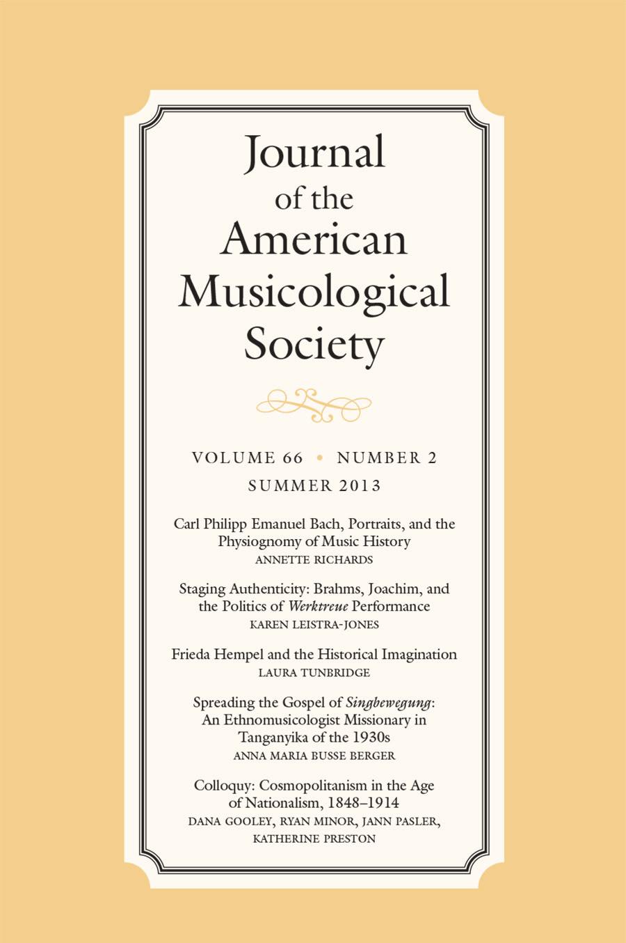 JOURNAL OF THE AMERICAN MUSICOLOGICAL SOCIETY Full page: 4 ½ x 7 ½ $ 475 Half page: 4 ½ x 3 ¾ $ 360 Cover 4: 4 ½ x 7 ½ $ 600 April February 15 March 1 August June 15 July 1 December October 15