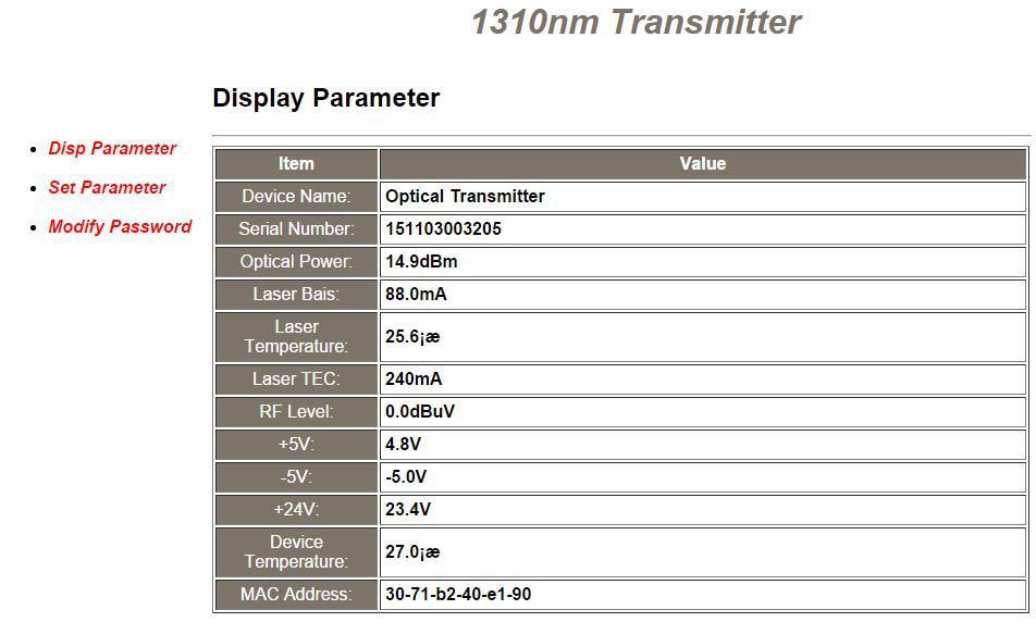 You can read the IP address from the transmitter s Disp Parameters LCD menu (OR set it to a new IP address from the Set Parameters if you have a