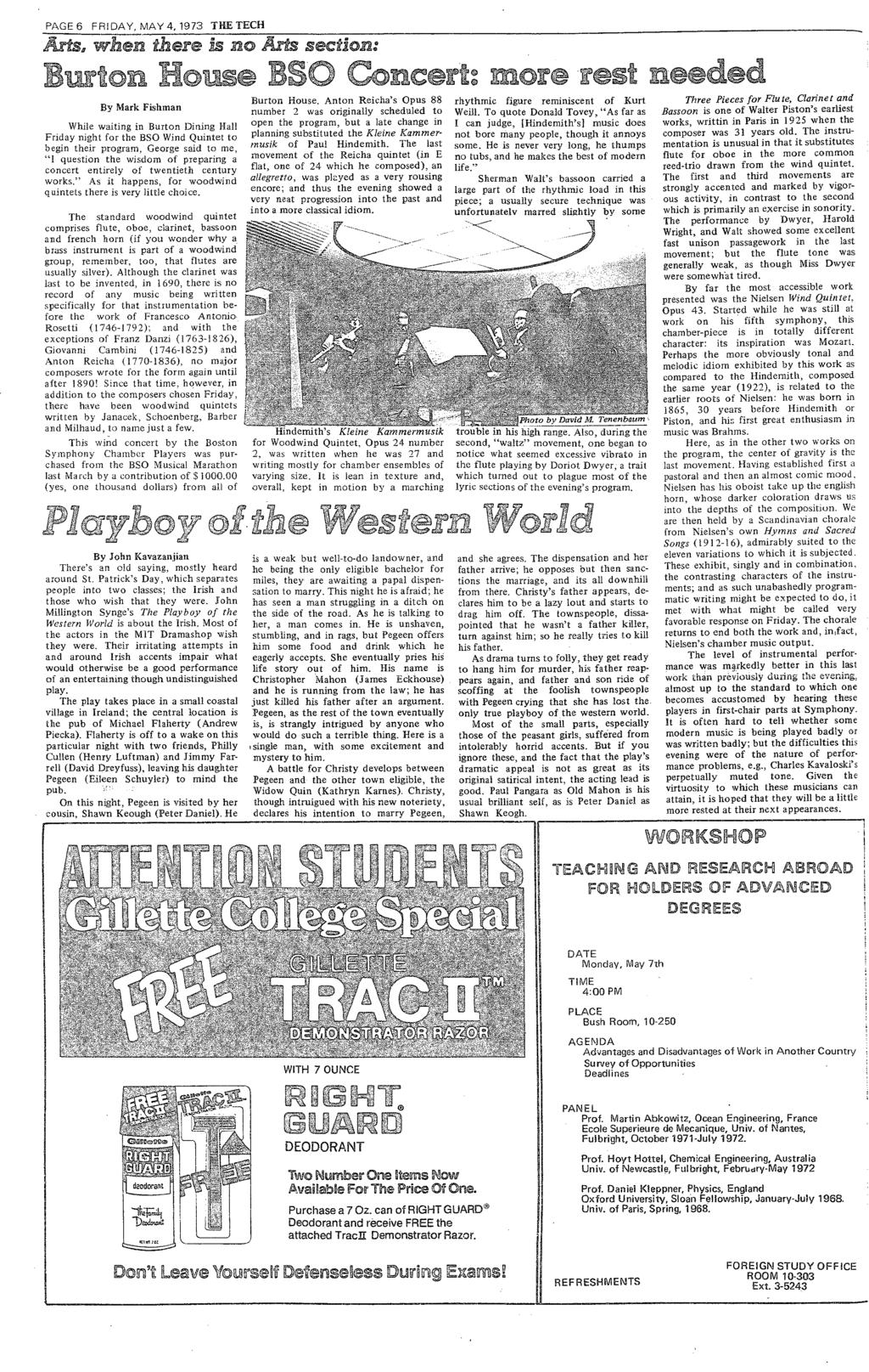 PAGE6 FRDAY, MAY4,1973 TLETECH wh~here e nbo Ar s sct2on.