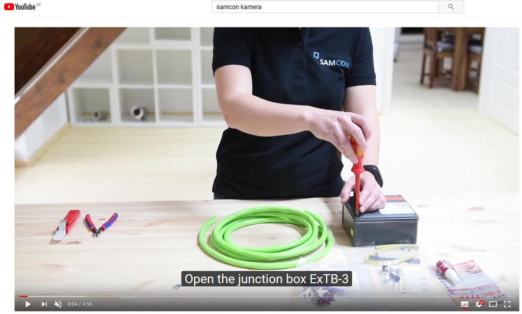 Video Tutorial: Observe our video tutorial: SAMCON 01 Installation and Wiring Connection to ExTB-3 https://www.youtube.com/watch?v=lqd5fss7msm Fig.
