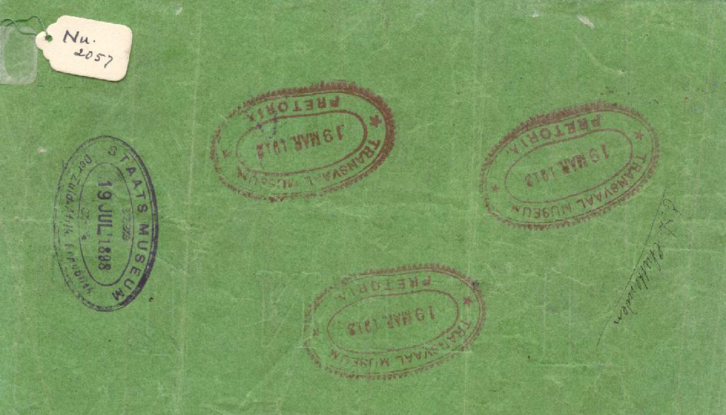 University of Pretoria UPeTD - Grobler, E (2006) Figure 36 Examples of date stamps of the Staatsmuseum and the
