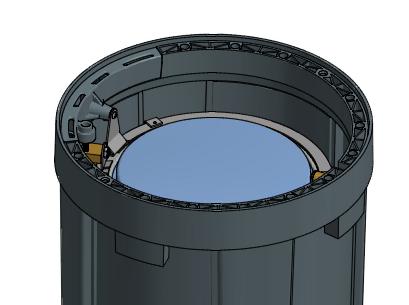 For double lensed luminaires secure the tilt adjustment ring to lamp module while assembly is outside of the housing.