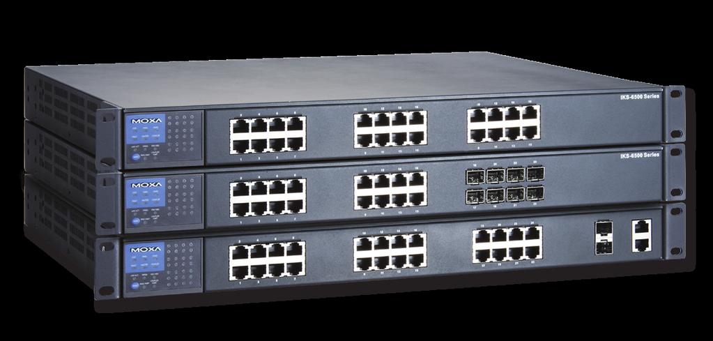 IKS-6524/6526 Series 24 and 24+2G-port rackmount managed Ethernet switches Turbo Ring and Turbo Chain redundancy integrating control networks and field networks (Recovery time < 20 ms) Isolated